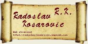 Radoslav Košarović vizit kartica